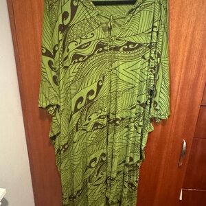 Green Patterned Maxi Dress